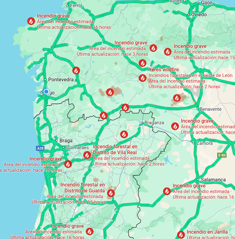 Galicia encara outra xornada crítica con máis dunha decena de incendios activos e varios baixo control