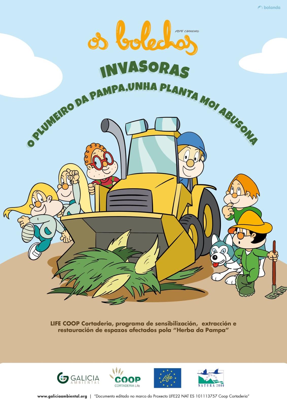 Galicia Ambiental inicia a campaña educativa do proxecto LIFE Coop Cortaderia da man de “Os Bolechas”
