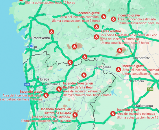 Galicia encara outra xornada crítica con máis dunha decena de incendios activos e varios baixo control